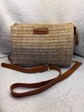 NWOT Steve Madden Straw Crossbody Purse